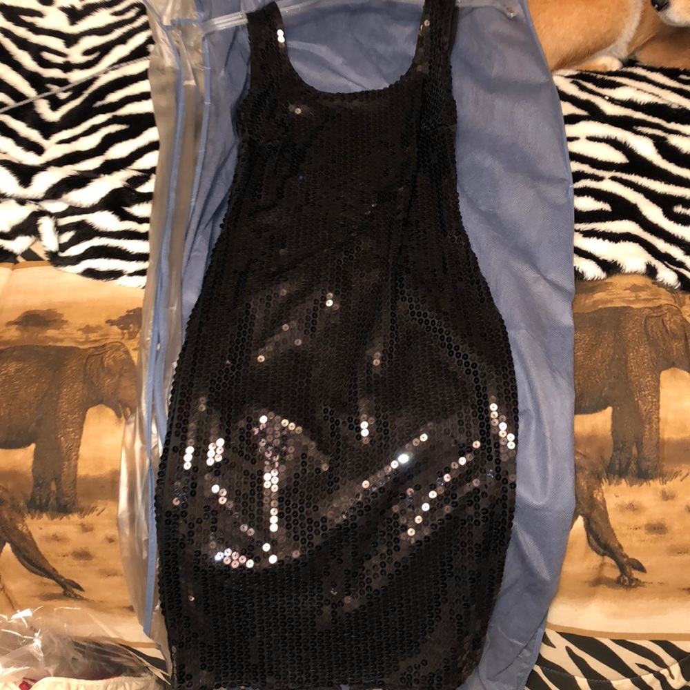 Black sequence dress